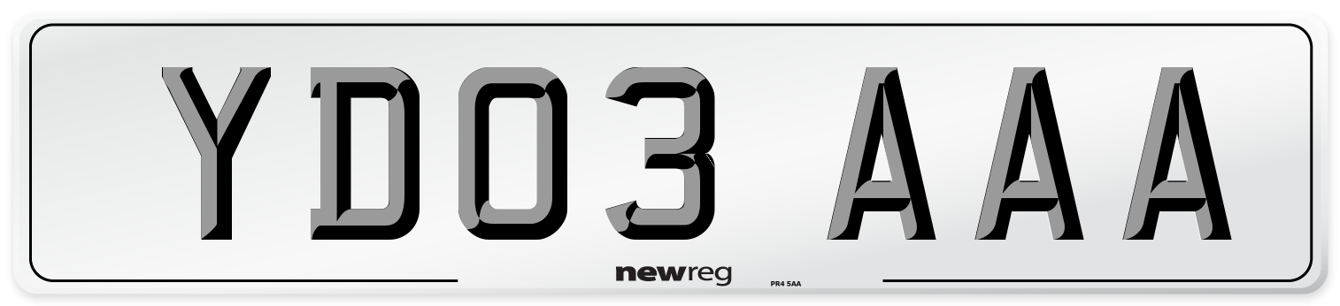 YD03 AAA Number Plate from New Reg